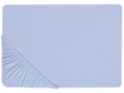 Fitted Sheet Blue Cotton 160 x 200 cm Elastic Edging Solid Pattern Classic Style for Bedroom Beliani