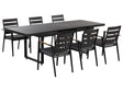 Garden Dining Set Black Extending Table Chairs Seating Pads Outdoor 6 Seater Aluminium  Beliani