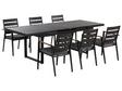 Garden Dining Set Black Extending Table Chairs Seating Pads Outdoor 6 Seater Aluminium  Beliani