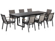 Garden Dining Set Black Extending Table Chairs  Outdoor 8 Seater Aluminium Beliani