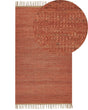 Area Rug Red Jute 80 x 150 cm Tassels Handwoven Boho Hallway Bedroom Beliani