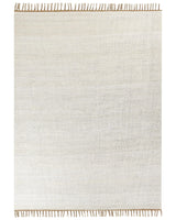 Area Rug Light Beige Jute 160  x 230 cm Tassels Handwoven Boho Hallway Bedroom Beliani
