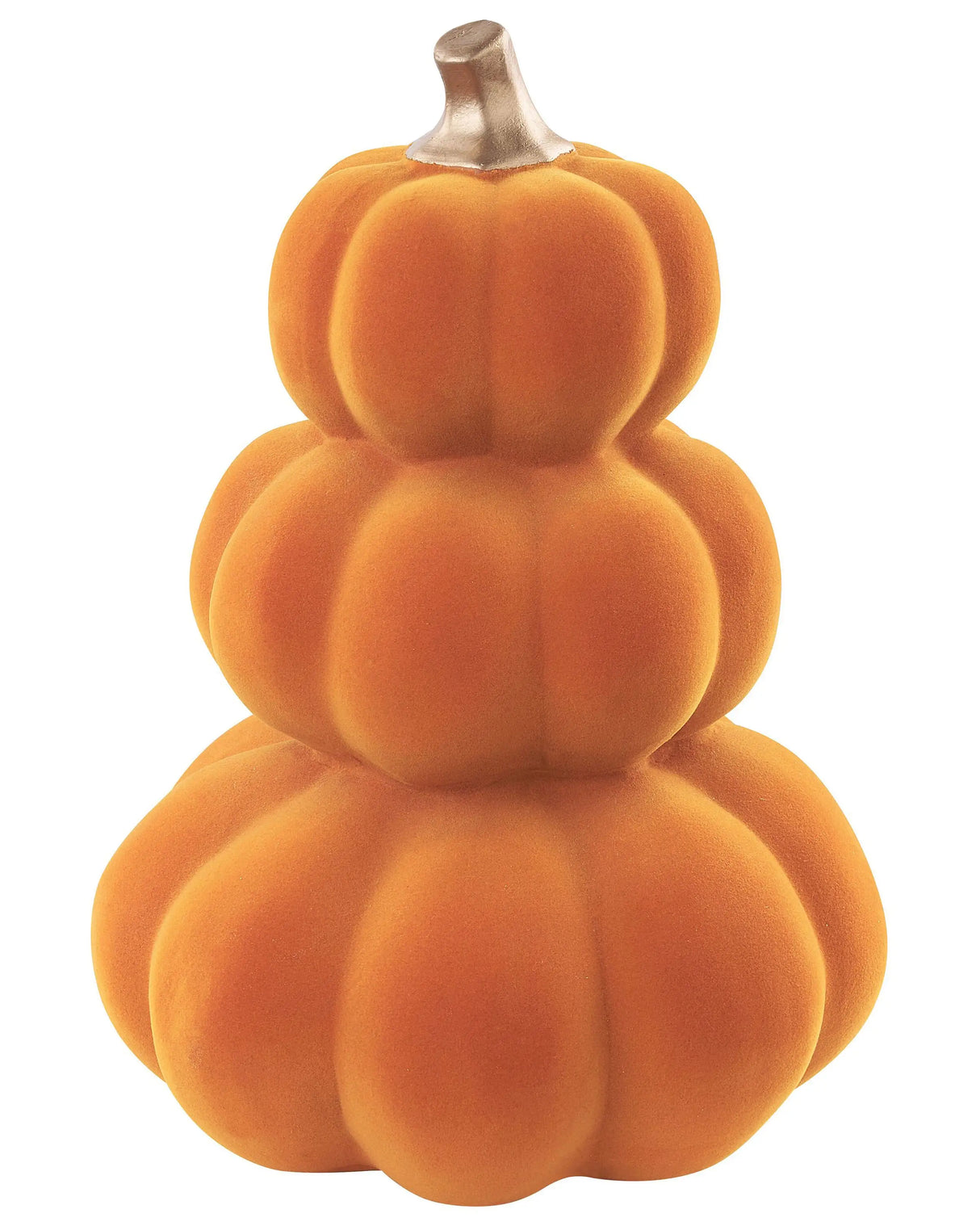 Decorative Figurine Pumpkin Orange Ceramic Velvet Finish Handmade Tabletop Home Accessory Decoration Glam Modern Design Beliani