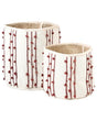 Set of 2 Storage Boxes Beige and Red Cotton 40/45 cm Height Laundry Baskets Bin Accessory Decoration Boho Beliani