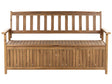 Outdoor Bench with Storage Solid Acacia Wood 3 Seater 160 cm Light Colour Rustic Style Beliani