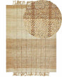 Area Rug Beige Jute 200 x 300 cm Fringed Hand Woven Boho Living Room Bedroom Beliani