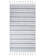 Area Rug Off - White Fabric 80 x 150 cm Living Room Bedroom Stripe Pattern Modern Beliani