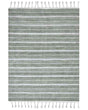 Area Rug Green Fabric 160 x 230 cm Living Room Bedroom Stripe Pattern Modern Beliani