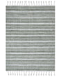 Area Rug Green Fabric 160 x 230 cm Living Room Bedroom Stripe Pattern Modern Beliani