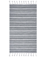 Area Rug Light Grey Fabric 80 x 150 cm Living Room Bedroom Stripe Pattern Modern Beliani
