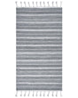 Area Rug Light Grey Fabric 80 x 150 cm Living Room Bedroom Stripe Pattern Modern Beliani