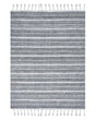 Area Rug Light Grey Fabric 140 x 200 cm Living Room Bedroom Stripe Pattern Modern Beliani