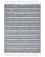 Area Rug  Light Grey Fabric 160 x 230 cm Living Room Bedroom Stripe Pattern Modern Beliani