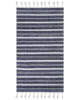 Area Rug Blue Fabric 80 x 150 cm Living Room Bedroom Stripe Pattern Modern Beliani