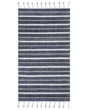 Area Rug Blue Fabric 80 x 150 cm Living Room Bedroom Stripe Pattern Modern Beliani
