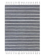 Area Rug Blue Fabric 140 x 200 cm Living Room Bedroom Stripe Pattern Modern Beliani