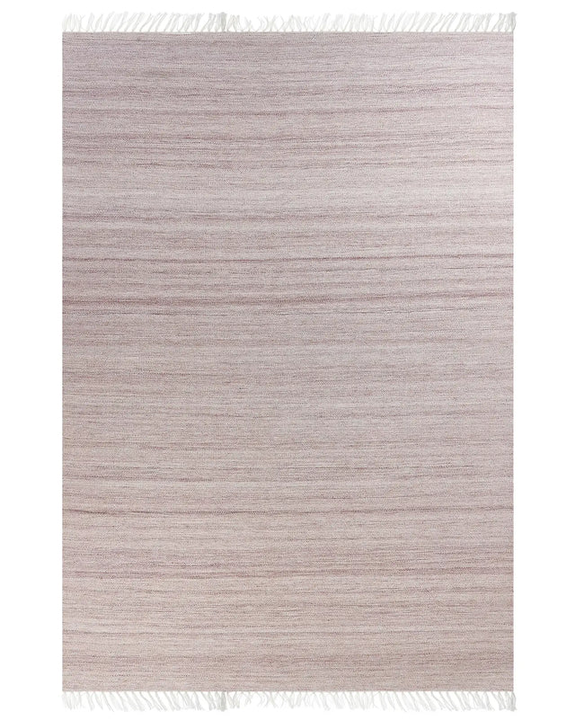 Area Rug Light Red Recycled PET160 x 230 cm Indoor Outdoorwith Fringe Beliani