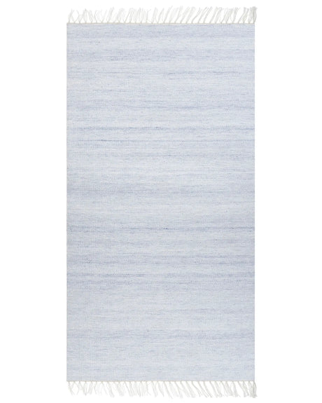 Area Rug Light Blue Recycled PET 80 x 150 cm Indoor Outdoorwith Fringe Beliani
