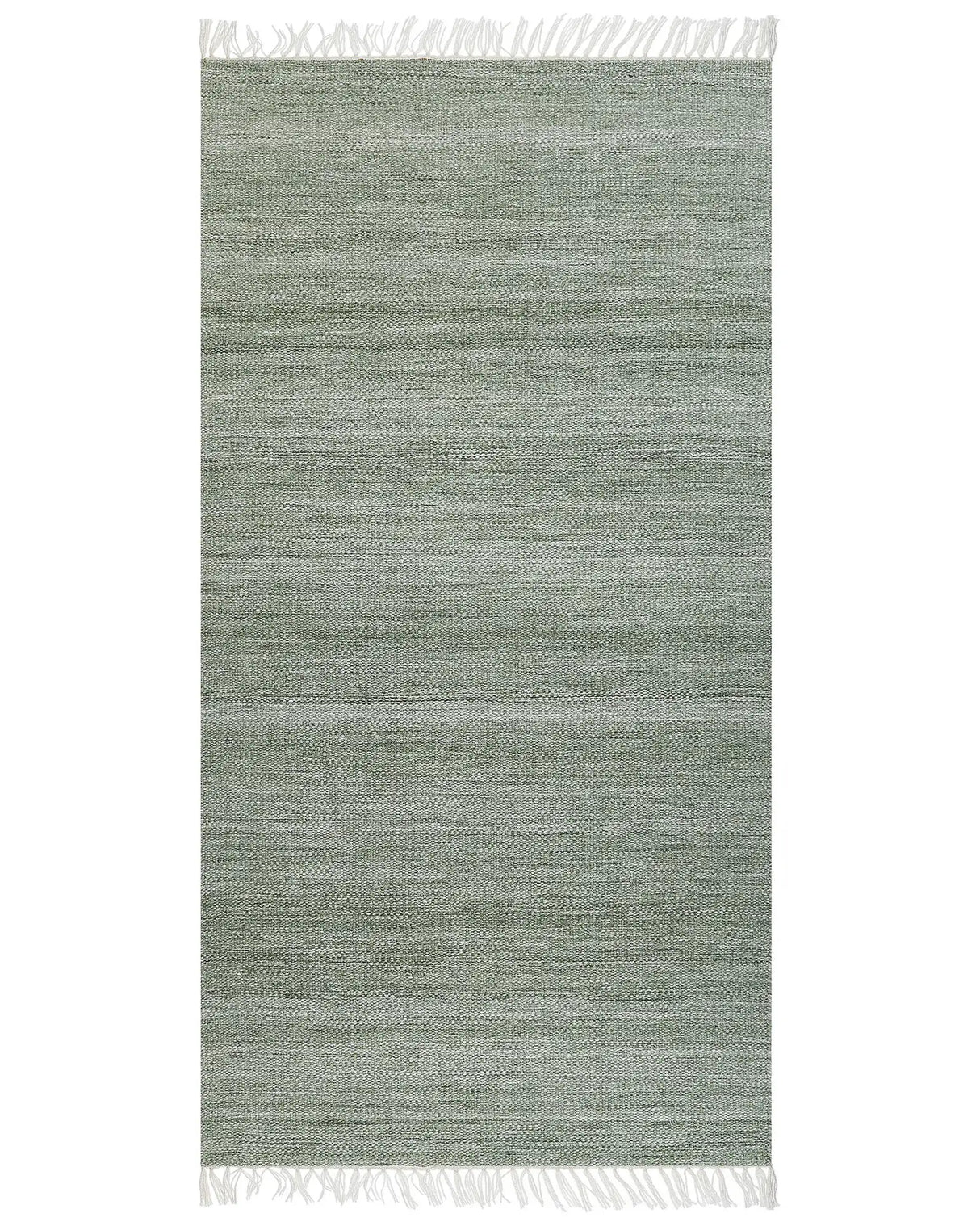 Area Rug Light Green Recycled PET 80 x 150 cm Indoor Outdoorwith Fringe Beliani