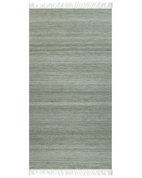 Area Rug Light Green Recycled PET 80 x 150 cm Indoor Outdoorwith Fringe Beliani