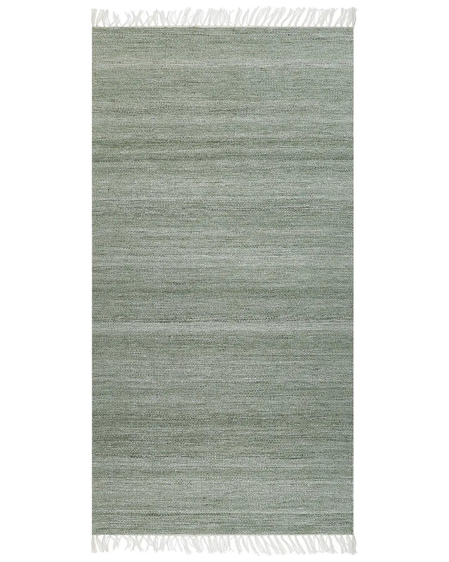 Area Rug Light Green Recycled PET 80 x 150 cm Indoor Outdoorwith Fringe Beliani