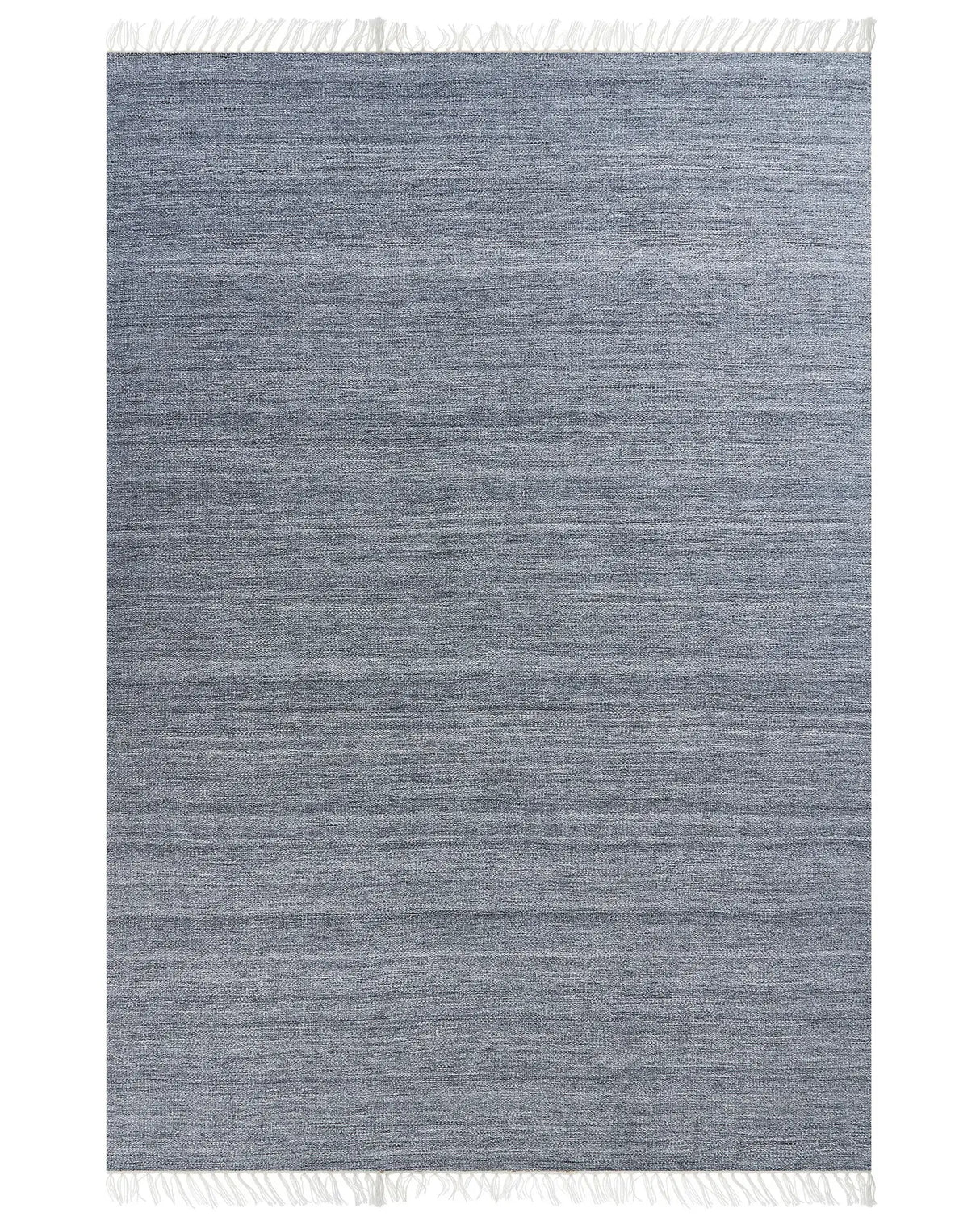 Area Rug Grey Recycled PET 160 x 230cm Indoor Outdoorwith Fringe Beliani