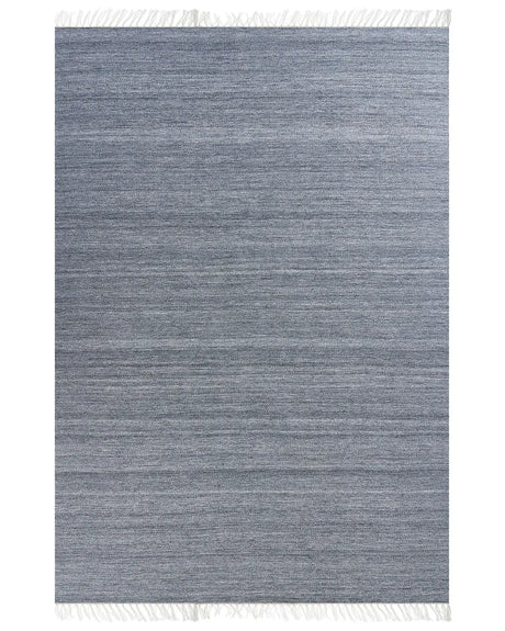 Area Rug Grey Recycled PET 160 x 230cm Indoor Outdoorwith Fringe Beliani
