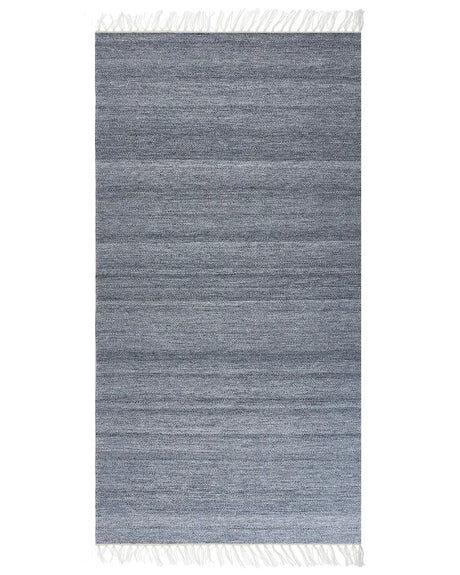 Area Rug Grey Recycled PET 80 x 150 cm Indoor Outdoorwith Fringe Beliani