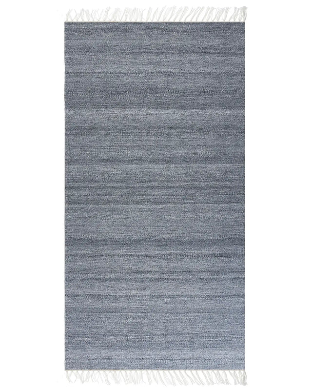 Area Rug Grey Recycled PET 80 x 150 cm Indoor Outdoorwith Fringe Beliani