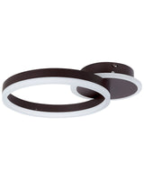 LED Lamp Dark Brown Aluminum Single Circle Ring Round Base Glam Minimalistic Living Room Bedroom Beliani