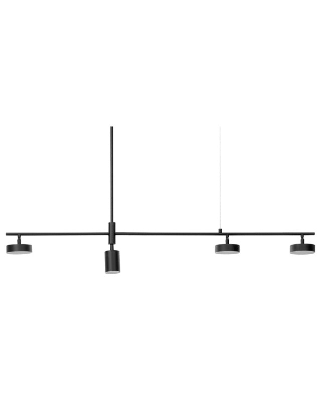 Hanging Lamp Black Metal 4-Light Track LED Modern Design Kitchen Dining Room Beliani