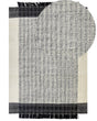 Rug White and Black Wool Cotton 160 x 230 cm Hand Woven Flat Weave with Tassels Beliani