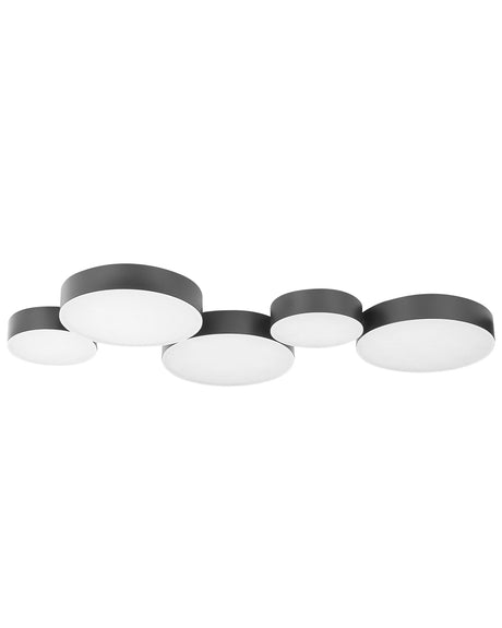 Ceiling Lamp Black Iron Integrated LED 5 Round Lights Decorative Modern Glamour Lighting Beliani
