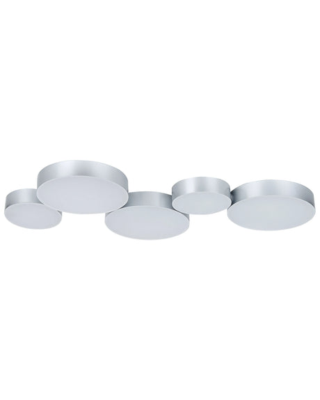 Ceiling Lamp Silver Iron Integrated LED 5 Round Lights Decorative Modern Glamour Lighting Beliani