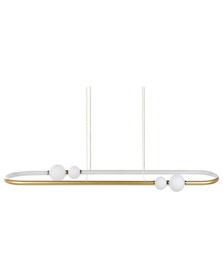 Pendant Lamp Gold Aluminium Iron Integrated LED Lights Oval Shape Hanging Modern Glamour Lighting Beliani