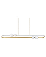 Pendant Lamp Gold Aluminium Iron Integrated LED Lights Oval Shape Hanging Modern Glamour Lighting Beliani
