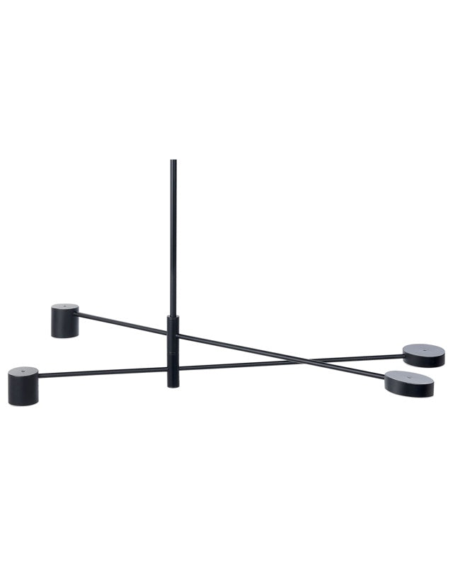 Pendant Lamp 4 Lights Black Metal Frame Minimalist Modern Living Room Bedroom Beliani