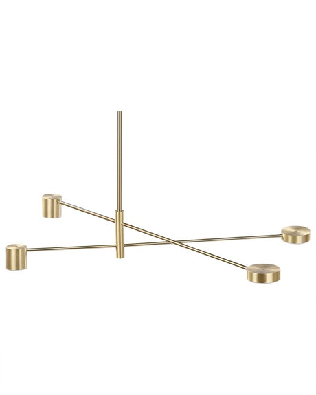 Pendant Lamp 4 Lights Gold Metal Frame Minimalist Modern Living Room Bedroom Beliani