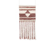 Wall Hanging Red Beige Wool Handwoven with Tassels Geometric Pattern Boho Style Living Room Bedroom Beliani