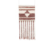 Wall Hanging Red Beige Wool Handwoven with Tassels Geometric Pattern Boho Style Living Room Bedroom Beliani