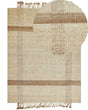 Area Rug Beige Jute 160 x 230 cm Rectangular with Tassels Geometric Pattern Handwoven Boho Style Bedroom Living Room Beliani