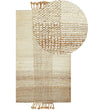 Area Rug Beige Jute 80 x 150 cm Rectangular with Tassels Geometric Pattern Handwoven Boho Style Bedroom Living Room Beliani