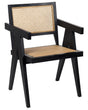 Accent Chair Light Wood Mahogany Rattan Black Natural Wicker Back Minimalist Living Dining Room Beliani