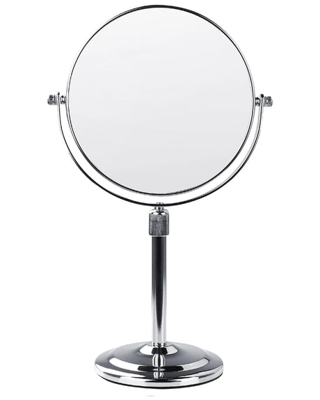 Makeup Mirror Silver Metal  20 Double-Sided Reversible Dressing Table Mirror Magnifyng Beliani