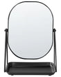 Makeup Mirror Black Metal 20 x 22 cm Dressing Table Double Sided Magnifying Mirror Decorative Beliani
