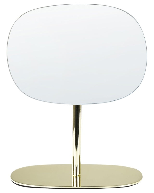 Makeup Mirror Gold Metal 20 x 14 cm Dressing Table Swivel Mirror Decorative Beliani