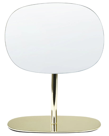 Makeup Mirror Gold Metal 20 x 14 cm Dressing Table Swivel Mirror Decorative Beliani