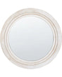 Wall Mirror Off-White MDF  60 cm Round Decorative Handmade Accent Piece Scandinavian Style Beliani