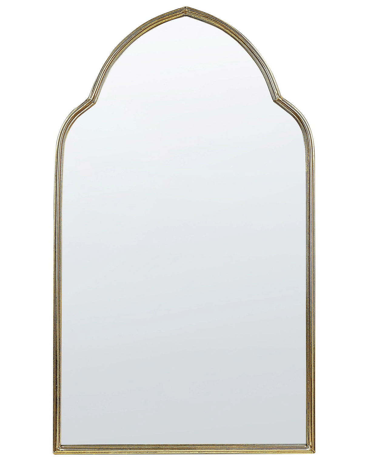 Wall Mirror Gold Metal Frame 58 x 104 cm Decorative Handmade Glamour Living Room Accent Piece Beliani