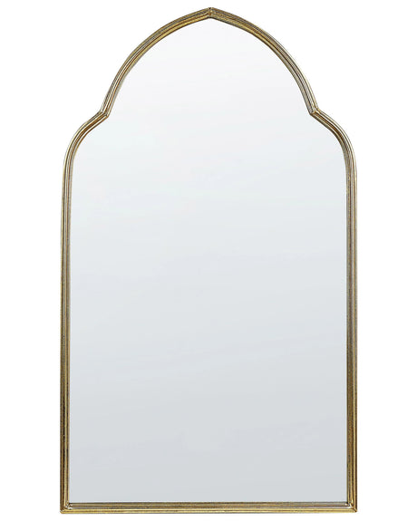Wall Mirror Gold Metal Frame 58 x 104 cm Decorative Handmade Glamour Living Room Accent Piece Beliani
